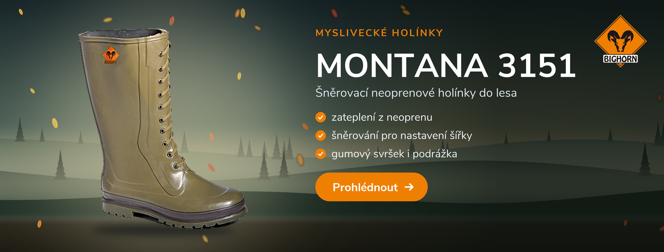 Myslivecké neoprenové holínky Bighorn MONTANA 3151